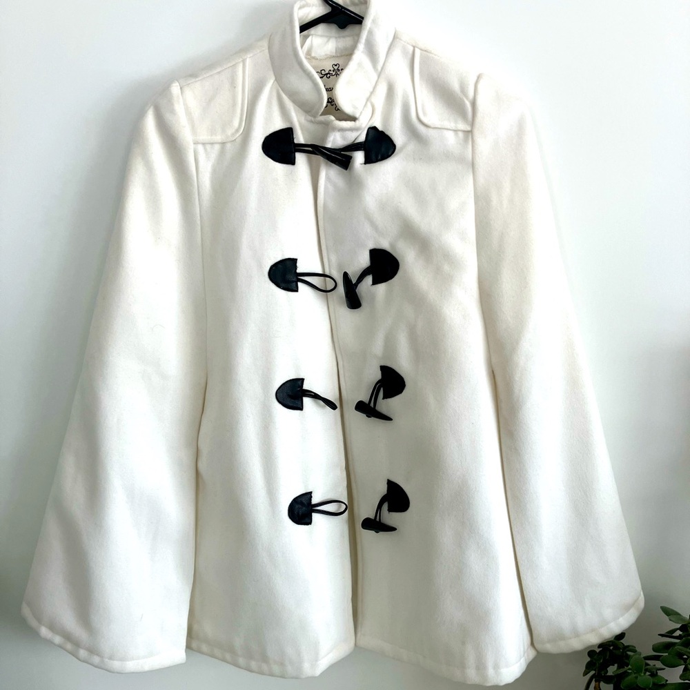 White Cape with Black Toggles